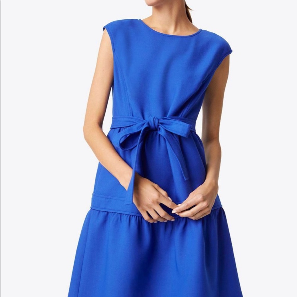 TORY BURCH Jane Dress in Blue Dahlia Sz 2 - Picture 3 of 10